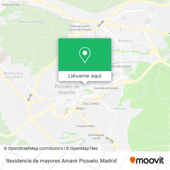 Mapa Residencia de mayores Amavir Pozuelo