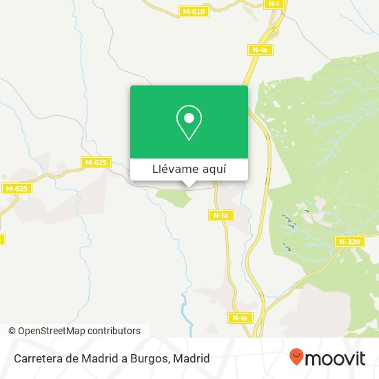 Mapa Carretera de Madrid a Burgos