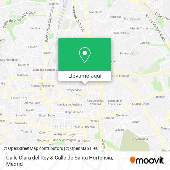 Mapa Calle Clara del Rey & Calle de Santa Hortensia
