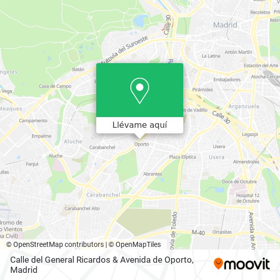 Mapa Calle del General Ricardos & Avenida de Oporto
