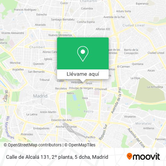 Mapa Calle de Alcalá 131, 2º planta, 5 dcha