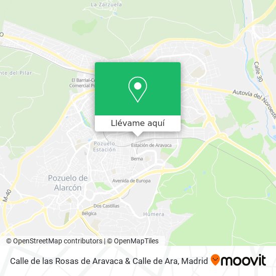 Mapa Calle de las Rosas de Aravaca & Calle de Ara