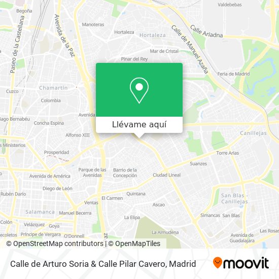Mapa Calle de Arturo Soria & Calle Pilar Cavero