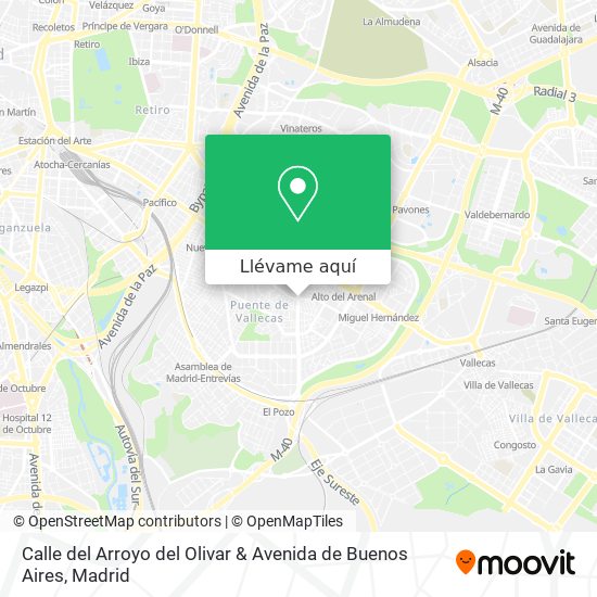 Mapa Calle del Arroyo del Olivar & Avenida de Buenos Aires