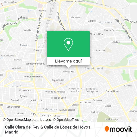 Mapa Calle Clara del Rey & Calle de López de Hoyos
