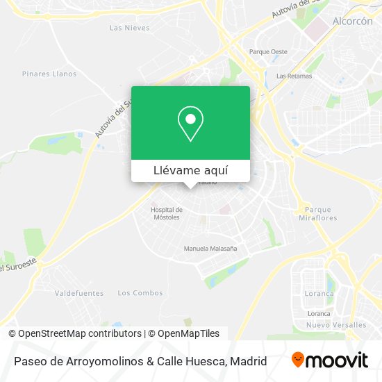 Mapa Paseo de Arroyomolinos & Calle Huesca
