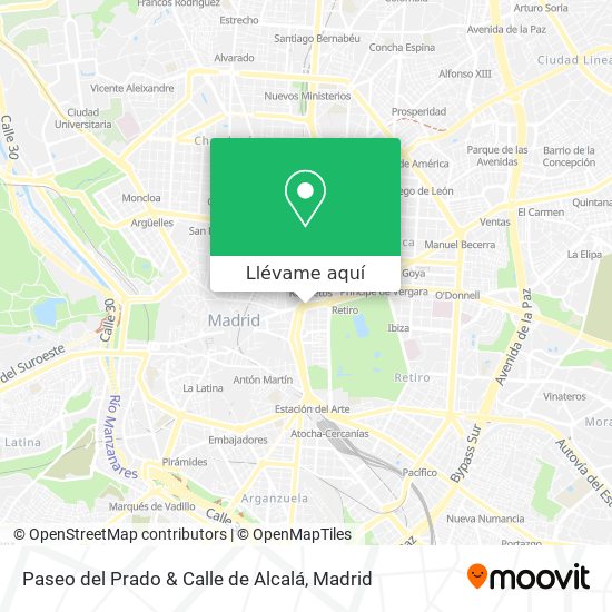 Mapa Paseo del Prado & Calle de Alcalá