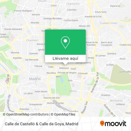 Cómo llegar a Calle de Castelló & Calle de Goya en en Metro, Autobús o Tren?
