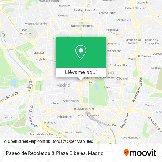 Mapa Paseo de Recoletos & Plaza Cibeles