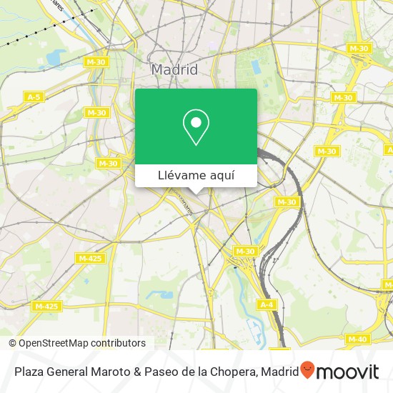 Mapa Plaza General Maroto & Paseo de la Chopera