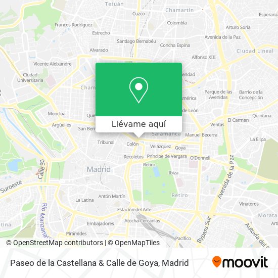 Mapa Paseo de la Castellana & Calle de Goya
