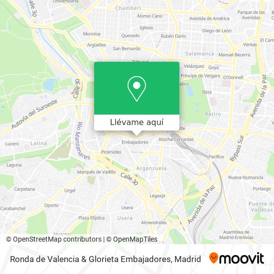 Mapa Ronda de Valencia & Glorieta Embajadores