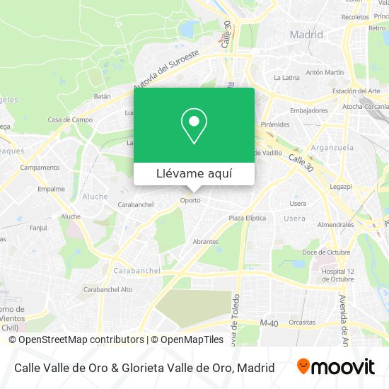 Mapa Calle Valle de Oro & Glorieta Valle de Oro