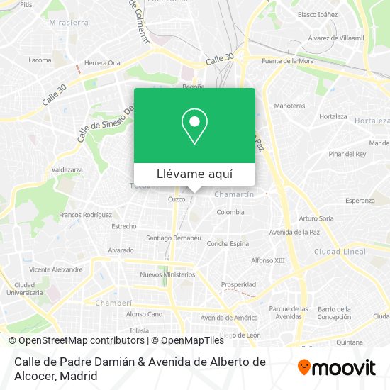 Mapa Calle de Padre Damián & Avenida de Alberto de Alcocer