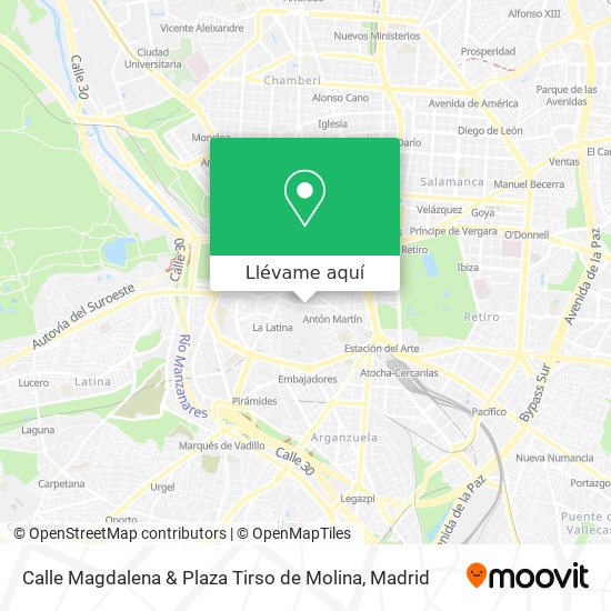 Mapa Calle Magdalena & Plaza Tirso de Molina