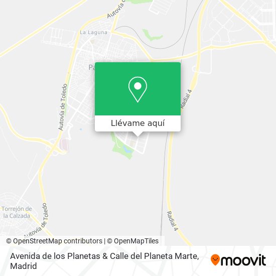 Mapa Avenida de los Planetas & Calle del Planeta Marte