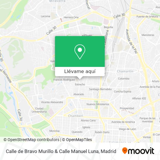 Mapa Calle de Bravo Murillo & Calle Manuel Luna
