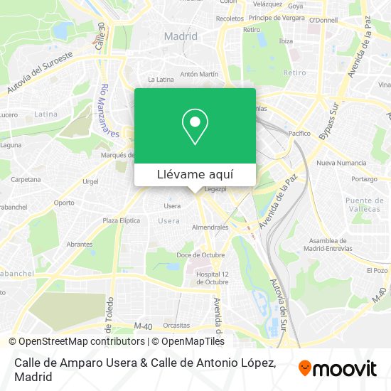 Mapa Calle de Amparo Usera & Calle de Antonio López