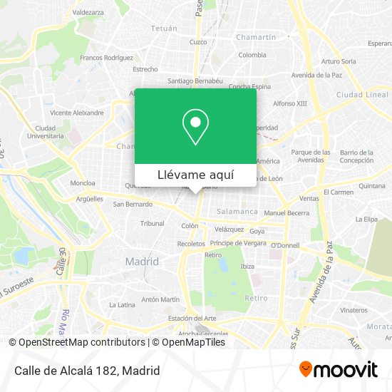 Mapa Calle de Alcalá 182