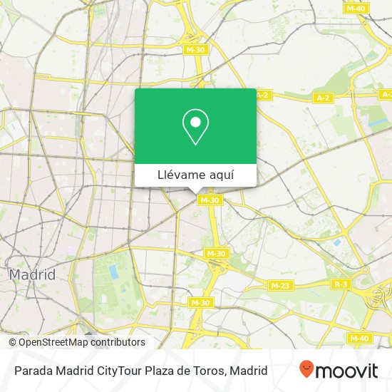 Mapa Parada Madrid CityTour Plaza de Toros