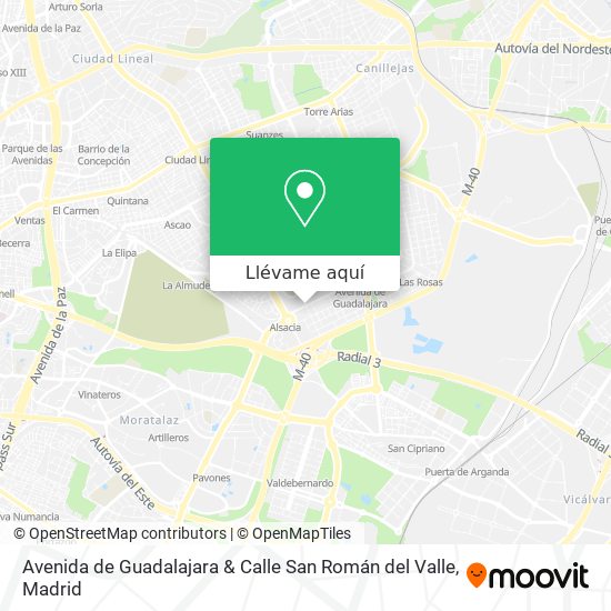 Mapa Avenida de Guadalajara & Calle San Román del Valle