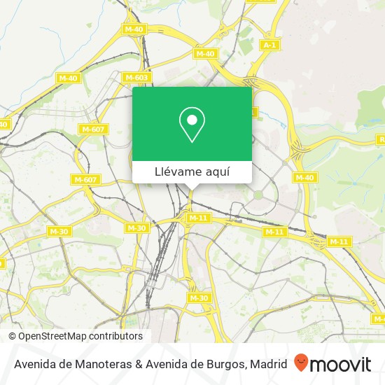 Mapa Avenida de Manoteras & Avenida de Burgos