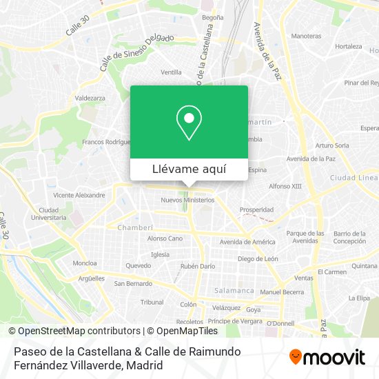 Mapa Paseo de la Castellana & Calle de Raimundo Fernández Villaverde