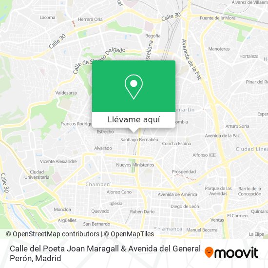 Mapa Calle del Poeta Joan Maragall & Avenida del General Perón