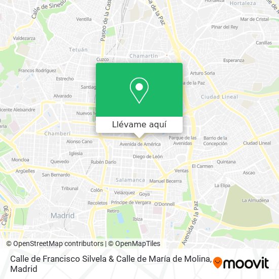 Mapa Calle de Francisco Silvela & Calle de María de Molina