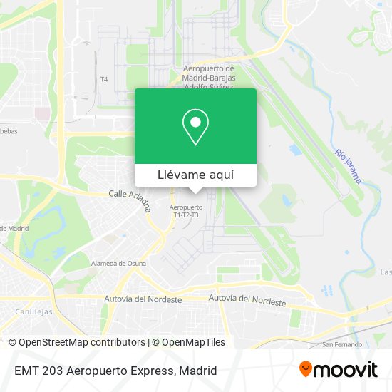 Mapa EMT 203 Aeropuerto Express