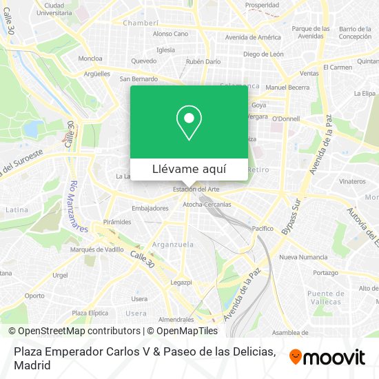 Mapa Plaza Emperador Carlos V & Paseo de las Delicias