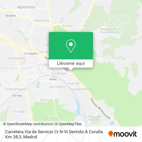 Mapa Carretera Via de Servicio Cr N-Vi Sentido A Coruña Km 38,3
