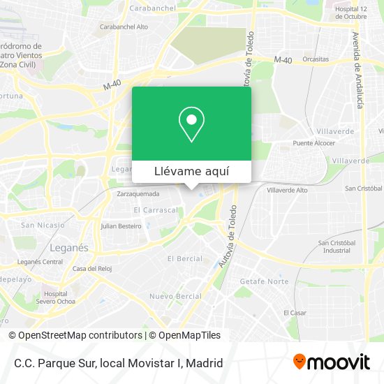 Mapa C.C. Parque Sur, local Movistar I