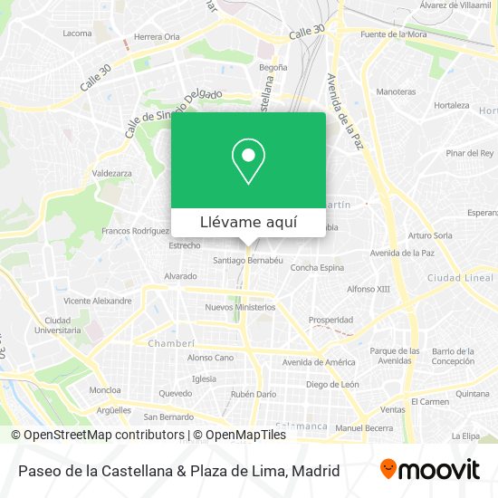 Mapa Paseo de la Castellana & Plaza de Lima