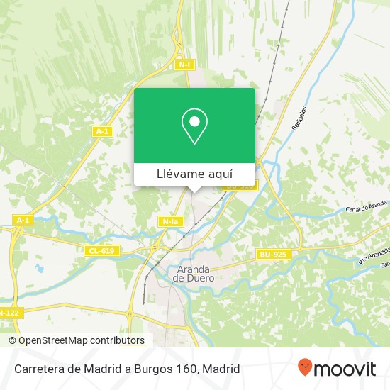 Mapa Carretera de Madrid a Burgos 160