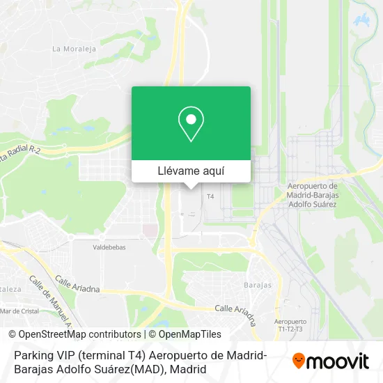 Mapa Parking VIP (terminal T4) Aeropuerto de Madrid-Barajas Adolfo Suárez(MAD)