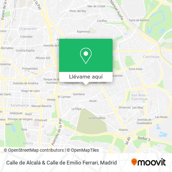 Mapa Calle de Alcalá & Calle de Emilio Ferrari