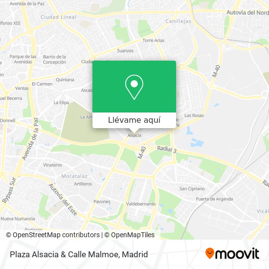 Mapa Plaza Alsacia & Calle Malmoe