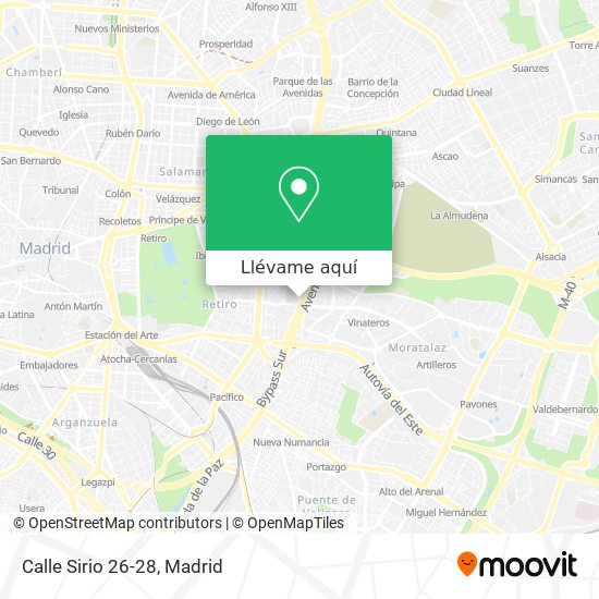 Mapa Calle Sirio 26-28