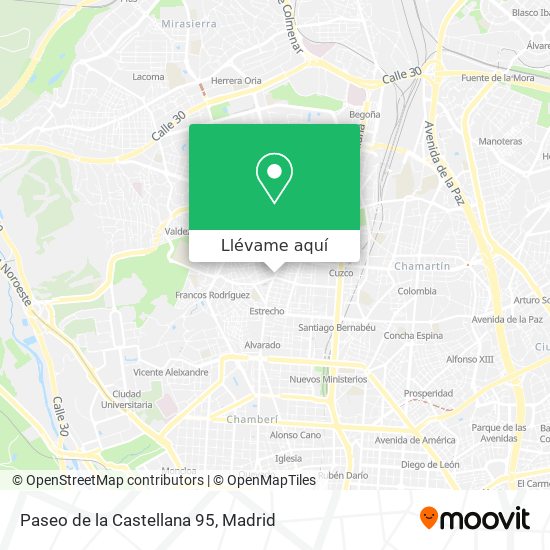 Mapa Paseo de la Castellana 95