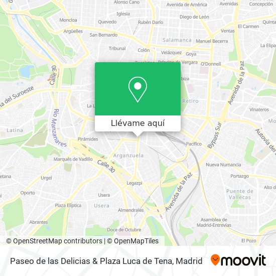 Mapa Paseo de las Delicias & Plaza Luca de Tena