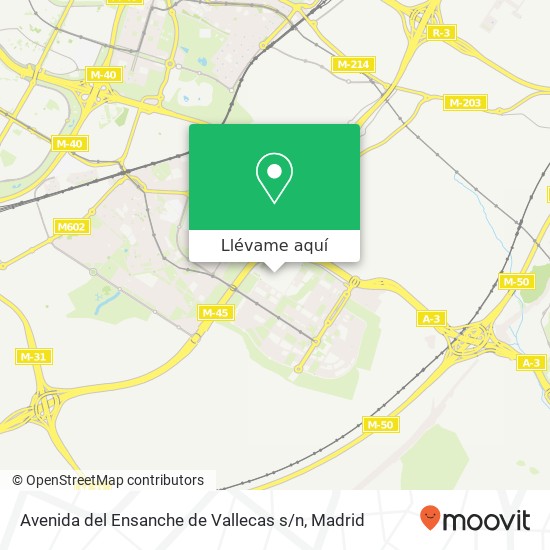 Mapa Avenida del Ensanche de Vallecas s / n