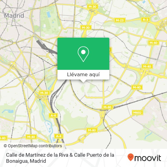 Mapa Calle de Martínez de la Riva & Calle Puerto de la Bonaigua