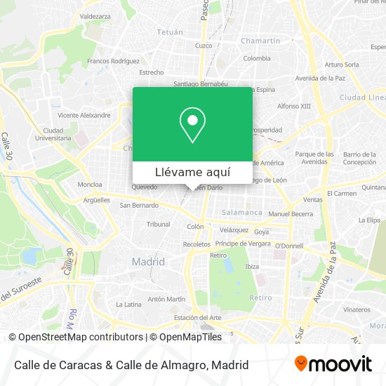 Mapa Calle de Caracas & Calle de Almagro