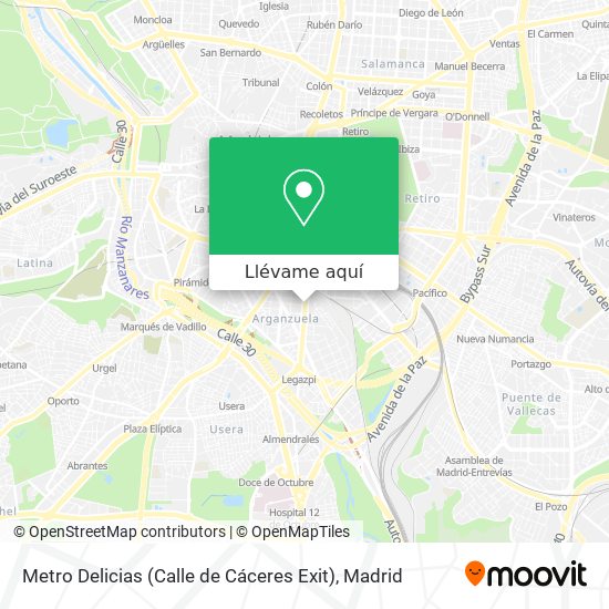 Mapa Metro Delicias (Calle de Cáceres Exit)