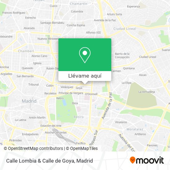 Mapa Calle Lombia & Calle de Goya