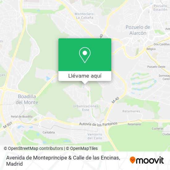 Mapa Avenida de Montepríncipe & Calle de las Encinas