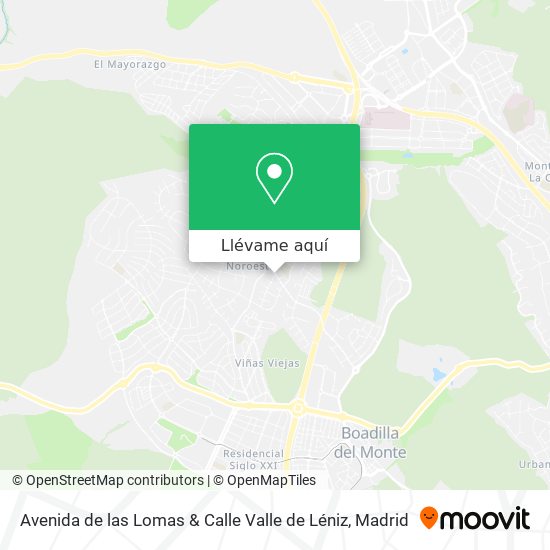 Mapa Avenida de las Lomas & Calle Valle de Léniz