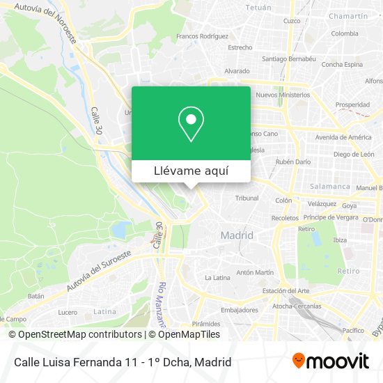 Mapa Calle Luisa Fernanda 11 - 1º Dcha