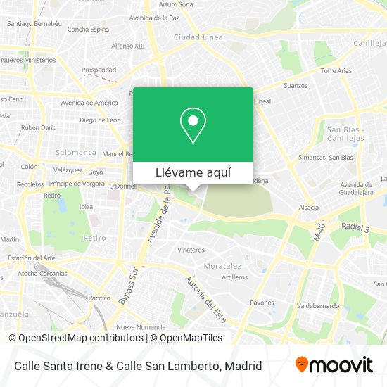Mapa Calle Santa Irene & Calle San Lamberto